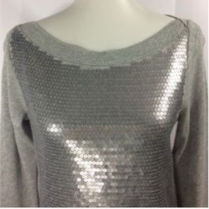 Ann Taylor Loft NEW Womens Sweater Gray Sequin Med
